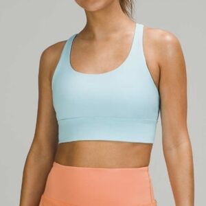 Lululemon Energy Bra Long Line Light Blue EUC